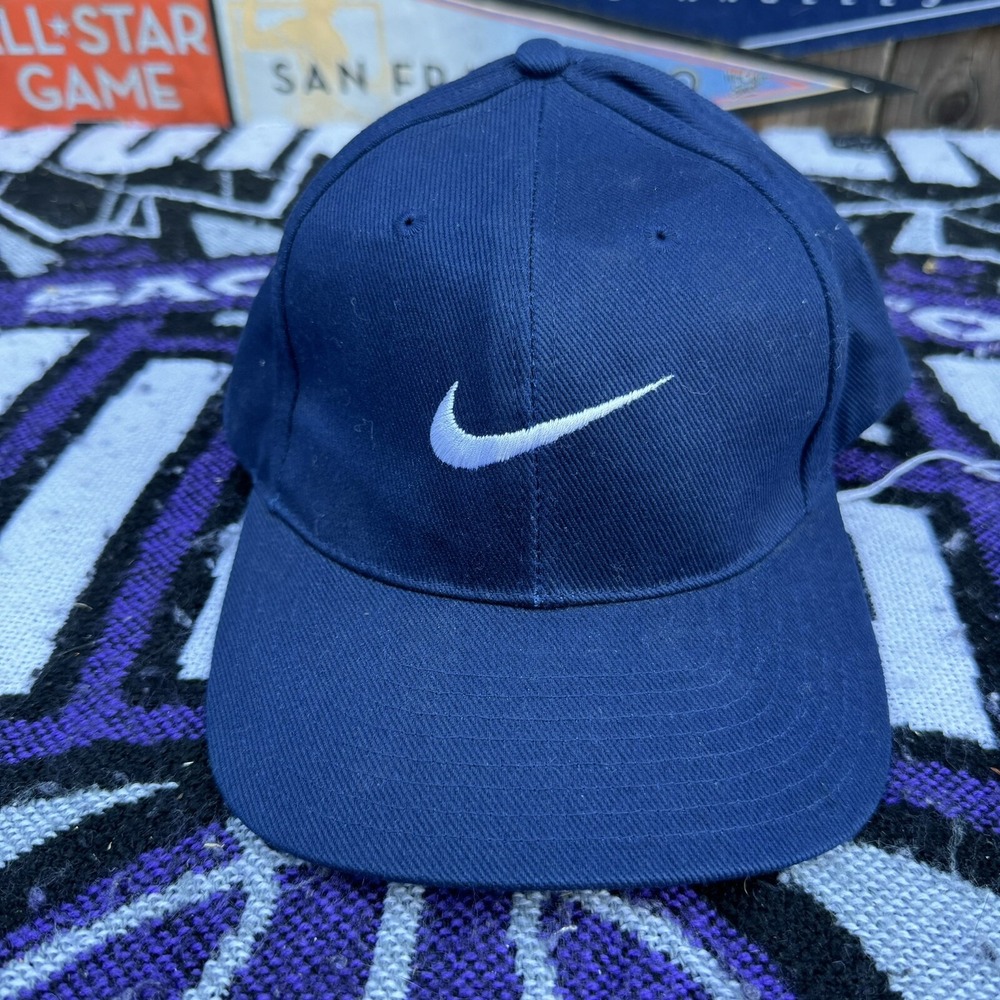 Vintage‎ Nike Hat Cap Blue Snap Back Swoosh  Mens Adult Green Bill 90s